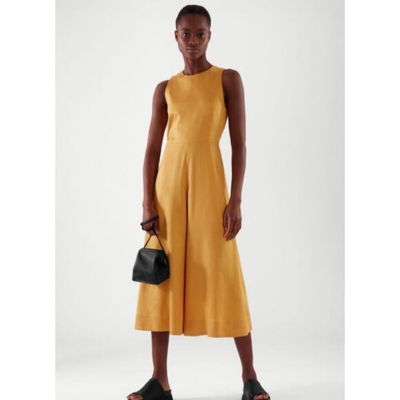 COS Black jumpsuit with Open Back and Wide Leg and adjustable waist. NWT. Size 4 - Picture 2 of 10